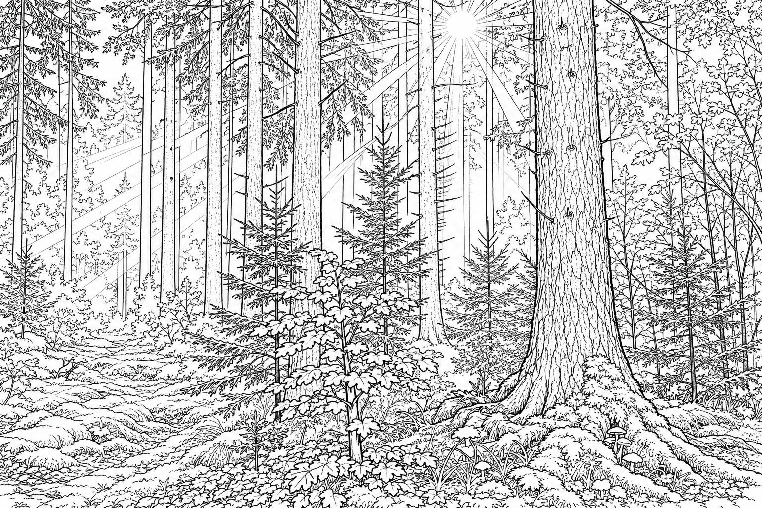 Printable autumn colouring page